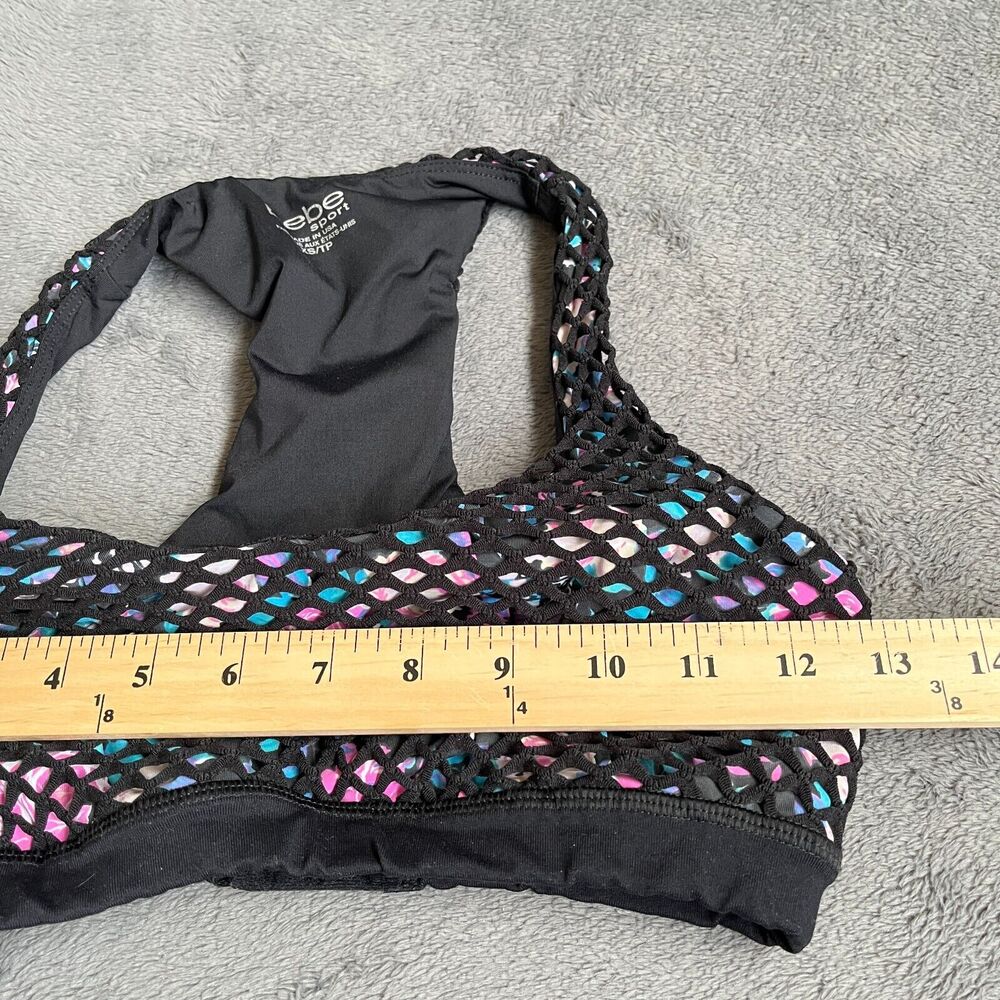 Bebe Sport Activewear Multicolor Net Black Athletic Sports Bra Women's Size XS - Picture 7 of 10